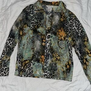 Misook Multicolor Animal Print Jacket